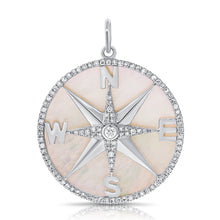 Load image into Gallery viewer, 14K Gold Diamond Compass Charm
