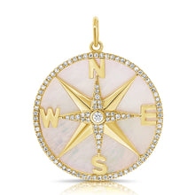 Load image into Gallery viewer, 14K Gold Diamond Compass Charm
