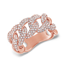 Load image into Gallery viewer, 14K Gold Diamond Cuban Chain Link Ring

