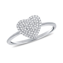 Load image into Gallery viewer, 14K White Gold Diamond Heart Ring
