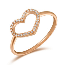 Load image into Gallery viewer, 14K Gold Diamond Open Heart Ring
