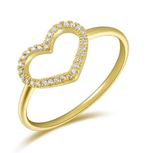 Load image into Gallery viewer, 14K Gold Diamond Open Heart Ring
