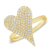 Load image into Gallery viewer, 14K Gold Diamond Large Elongated Heart Ring
