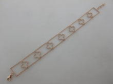 Load image into Gallery viewer, 14K Gold Diamond Clover Bracelet
