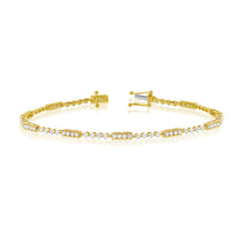 Load image into Gallery viewer, 14K Gold Diamond Station Tennis Bracelet
