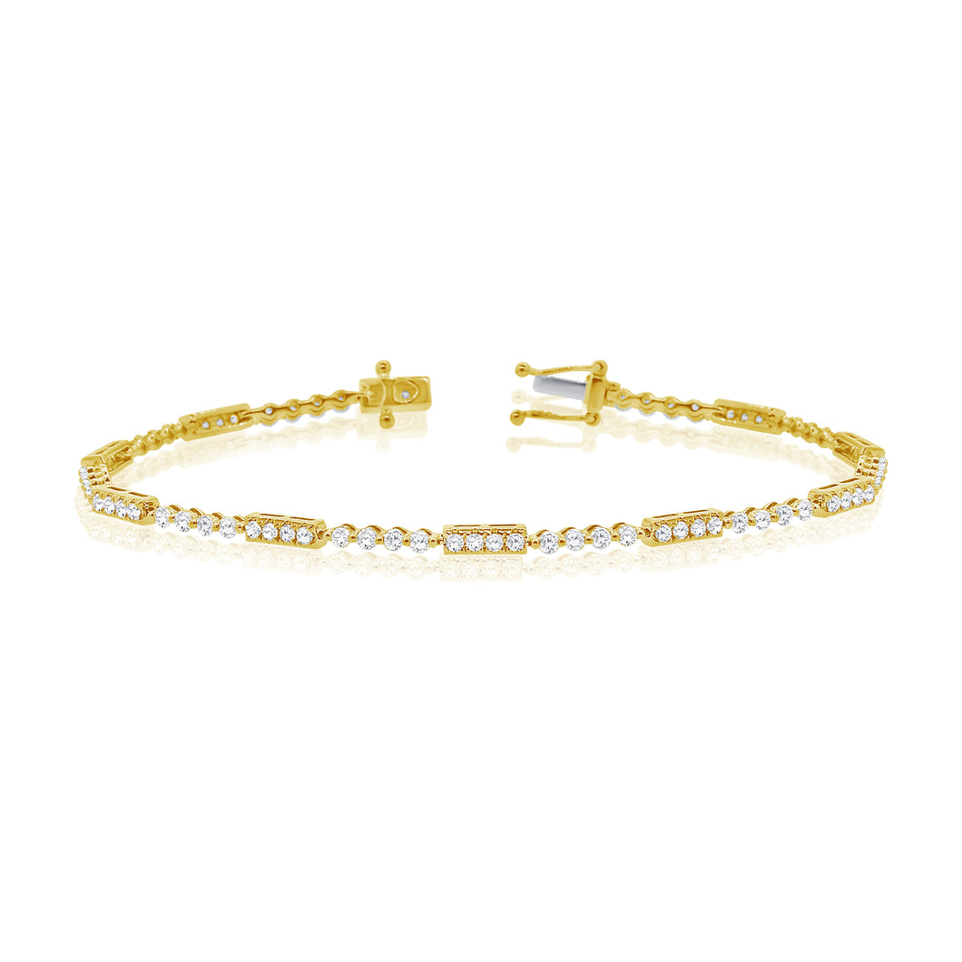 14K Gold Diamond Station Tennis Bracelet