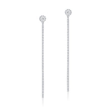 Load image into Gallery viewer, 14K Gold Diamond Hanging Bar Earrings
