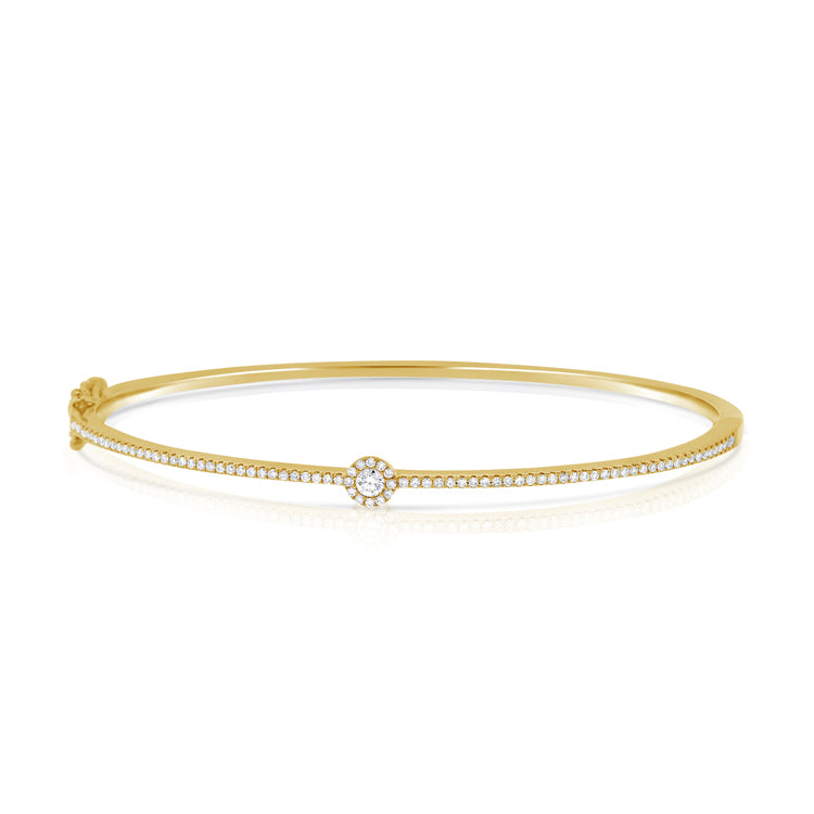 14K Gold Diamond Bangle