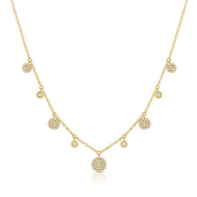 Load image into Gallery viewer, 14K Gold Diamond Alternating Pave and Bezel Necklace
