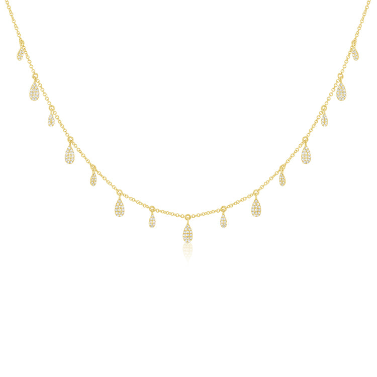 14K Gold Teardrop Charm Necklace