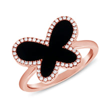 Load image into Gallery viewer, 14K Gold Diamond Butterfly Ring
