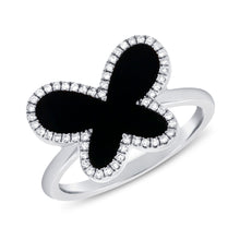 Load image into Gallery viewer, 14K Gold Diamond Butterfly Ring
