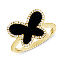 Load image into Gallery viewer, 14K Gold Diamond Butterfly Ring
