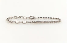 Load image into Gallery viewer, 14K Gold Diamond Half Link Half Diamond Chain Tennis Bracelet
