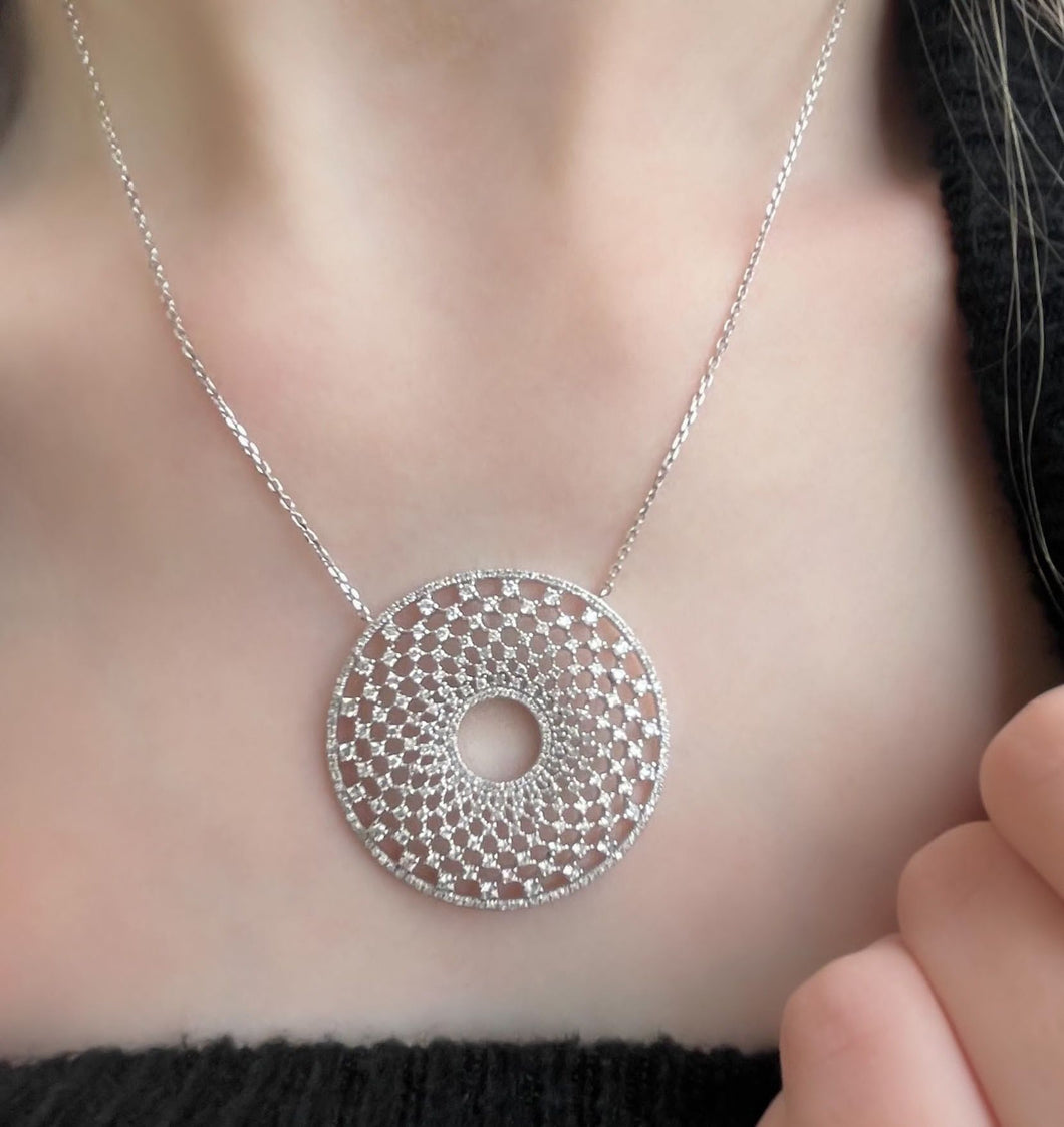 14K White Gold Diamond Necklace