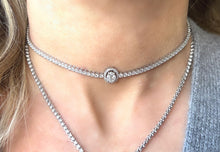 Load image into Gallery viewer, 14K White Gold Diamond Adjustable Ball Necklace
