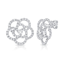 Load image into Gallery viewer, 14K Gold Diamond Extra Large Flower Stud Earrings
