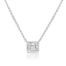 Load image into Gallery viewer, 14K White Gold Diamond Baguette Necklace
