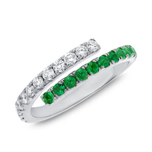Load image into Gallery viewer, 14K Gold Emerald and Diamond Wrap Ring
