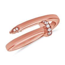 Load image into Gallery viewer, 14K Gold Medium Nail Ring with Diamonds
