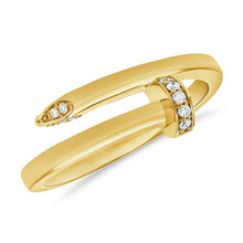 Load image into Gallery viewer, 14K Gold Medium Nail Ring with Diamonds
