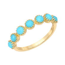 Load image into Gallery viewer, 14K Yellow Gold Turquoise Halfway Ring
