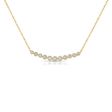 Load image into Gallery viewer, 14K Yellow Gold Diamond Bezel Curved Bar Necklace
