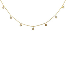 Load image into Gallery viewer, 14K Gold Diamond Tear Drop and Bezel Charm Necklace
