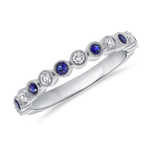 Load image into Gallery viewer, 14K White Gold Diamond and Sapphire Ring
