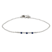 Load image into Gallery viewer, 14K Gold Sapphire and Diamond Bar Bracelet
