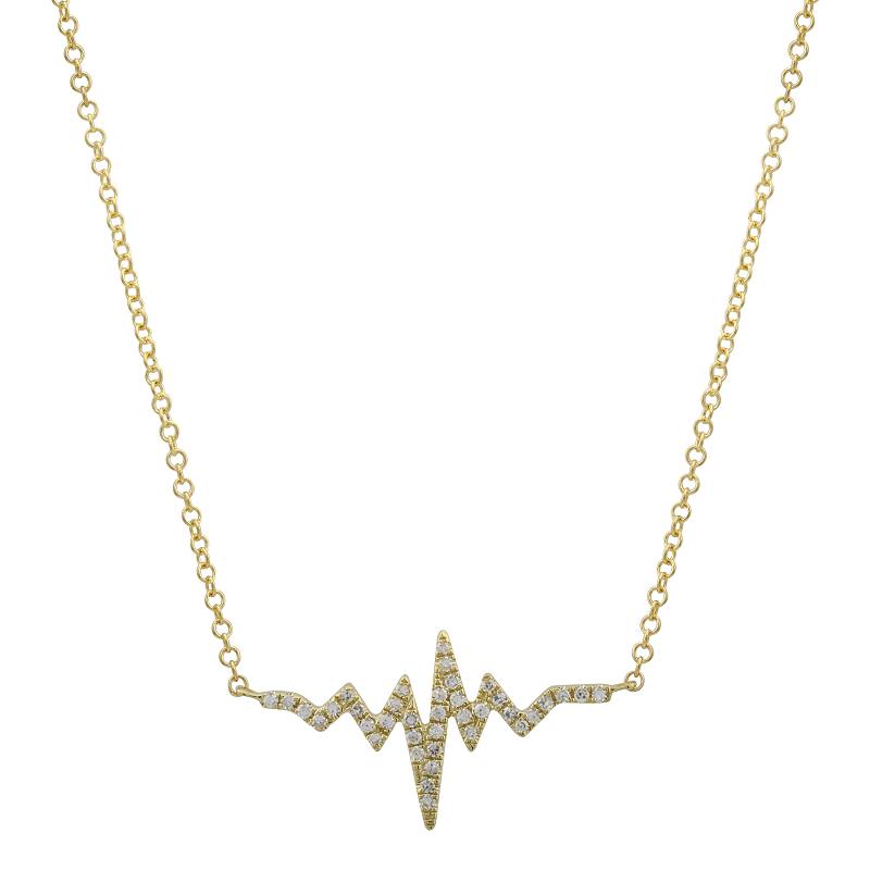 14K Gold Heartbeat Necklace