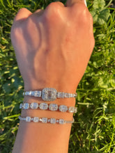 Load image into Gallery viewer, 14K Gold Diamond Emerald Shape Bracelet
