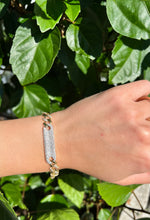 Load image into Gallery viewer, 14K Yellow Gold Cuban Link Diamond Bar Bracelet
