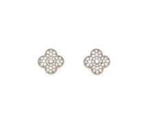 Load image into Gallery viewer, 14K Gold Diamond Clover Earrings
