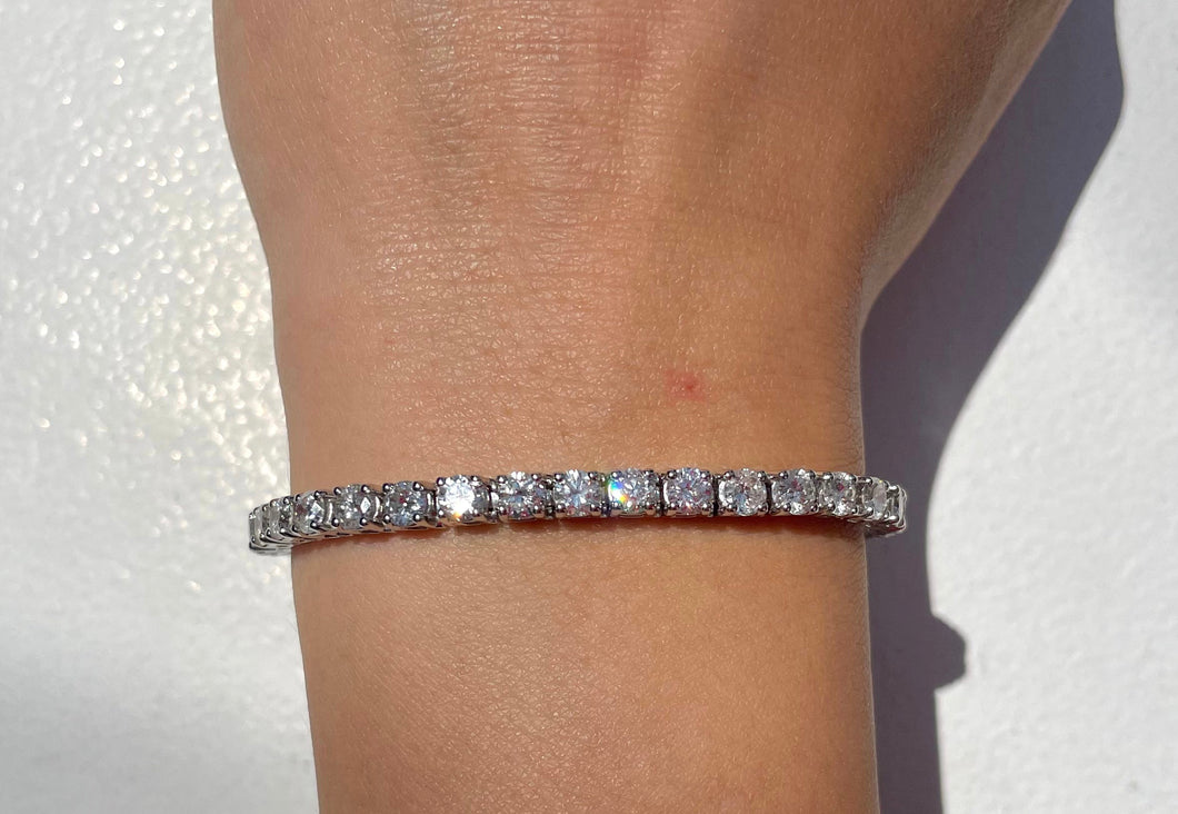 14K White Gold Tennis Bracelet
