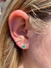 Load image into Gallery viewer, 14K Gold Bar Diamond Earrings
