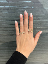 Load image into Gallery viewer, 14K Yellow Gold Diamond Double Butterfly Ring
