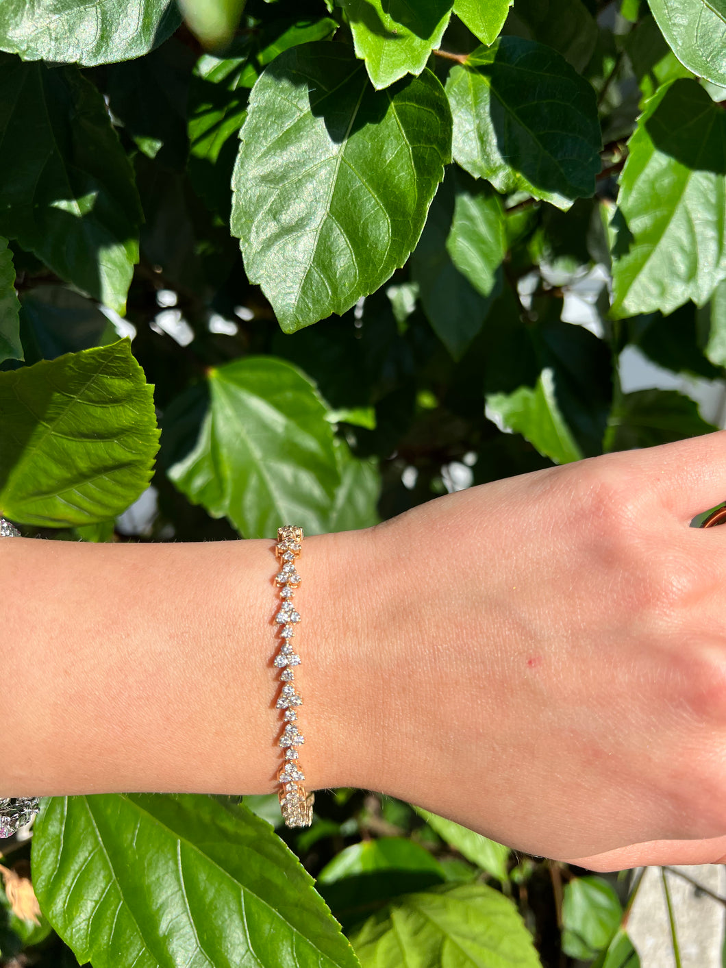 14K Yellow Gold Diamond Tennis Bracelet