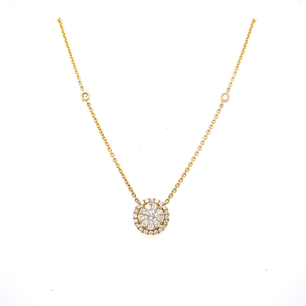 18K Yellow Gold Diamond Necklace