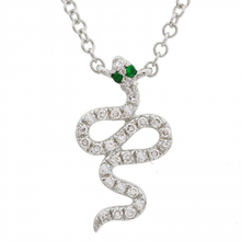 Load image into Gallery viewer, 14K Gold Small Diamond Snake Necklace
